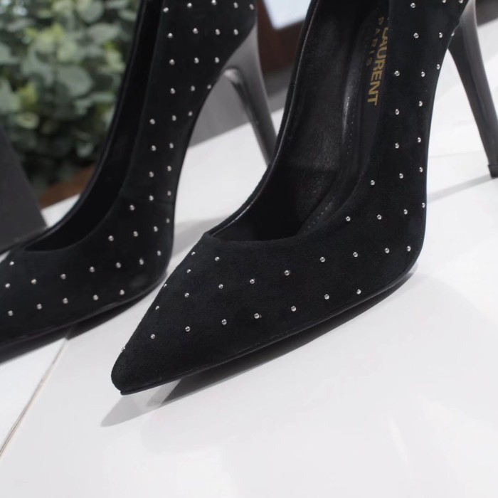 Spring black French girl high heels female pointed stiletto versatile single shoes