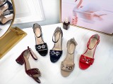 Vintage high heel sandals wild leather open toe sandals