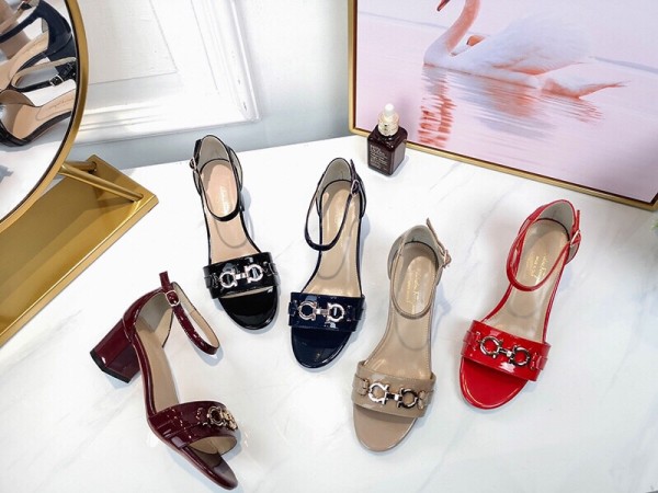 Vintage high heel sandals wild leather open toe sandals