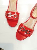 Vintage high heel sandals wild leather open toe sandals