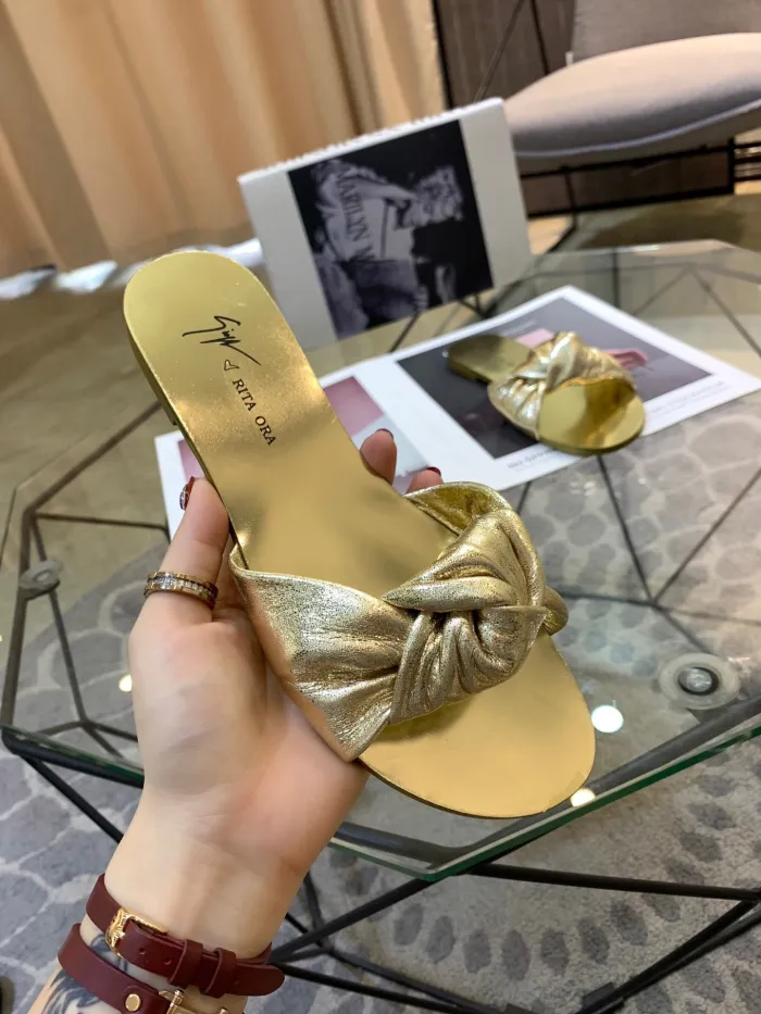 summer open-toe shoes flat with wild bow sandals and slippers