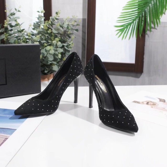 Spring black French girl high heels female pointed stiletto versatile single shoes