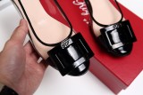 women's shoes summer round head square buckle stitching transparent set foot wild flat shoes
