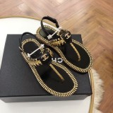 flat herringbone sandals female summer double C woven women's shoes