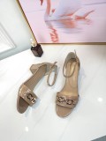 Vintage high heel sandals wild leather open toe sandals