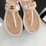 flat herringbone sandals female summer double C woven women's shoes