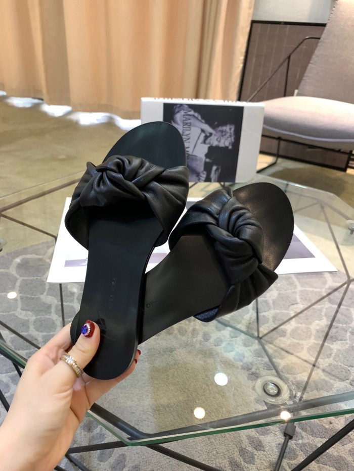 summer open-toe shoes flat with wild bow sandals and slippers