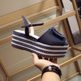 ummer woven thick-soled sandals open toe buckle shoes