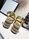 Spring and summer models handmade crochet thick-soled hemp rope wild casual sandals