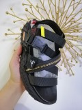 Summer leather luxury sports flat sandals zipper decorative platform Roman for men and women