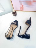 Vintage high heel sandals wild leather open toe sandals