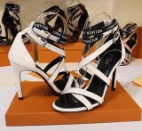 spring and summer models women's high heels with words open toe sandals black satin women's shoes round head stiletto shoes