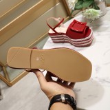 ummer woven thick-soled sandals open toe buckle shoes