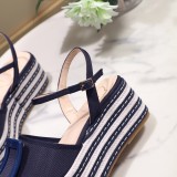 ummer woven thick-soled sandals open toe buckle shoes