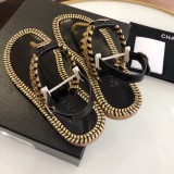 flat herringbone sandals female summer double C woven women's shoes