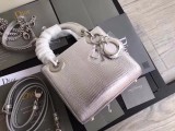Dior   classic plaid lace drill small square bag iron hand chain chain messenger  package