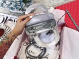 Dior   classic plaid lace drill small square bag iron hand chain chain messenger  package