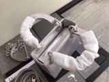 Dior   classic plaid lace drill small square bag iron hand chain chain messenger  package