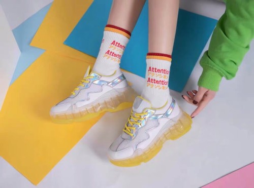 Breathable height increase sports shoes women's wild 2019 spring and summer and autumn new casual thick-soled old shoes