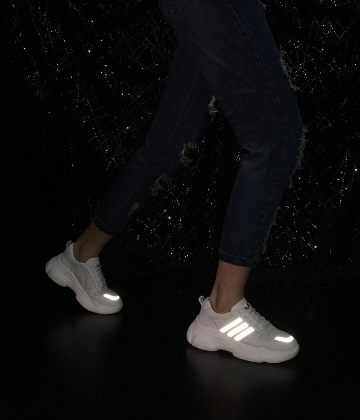2019 spring and summer new  old women's shoes tide thick bottom increased breathable casual sports luminous white shoes