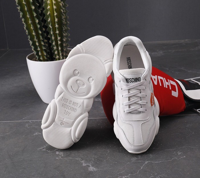Bear bottom low shoes casual shoes soft bottom wild leather small white shoes thick soles sneakers