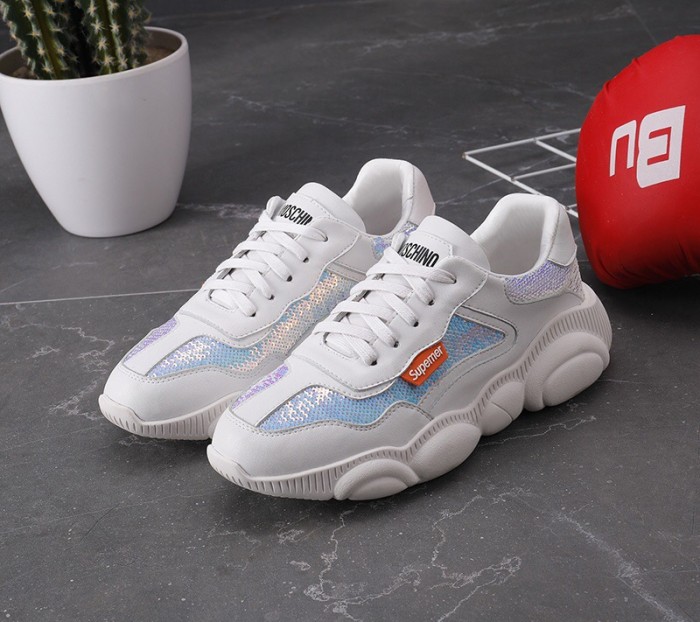 Bear bottom low shoes casual shoes soft bottom wild leather small white shoes thick soles sneakers