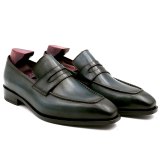 square toe patina hand-painted calf leather bespoke leather men shoe handmade calf leather breathable men's boat