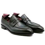 square toe patina hand-painted calf leather bespoke leather men shoe handmade calf leather breathable men's boat
