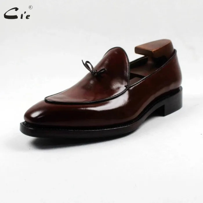 square toe bow tie brown boat  shoe hand-painted calf leather men shoe handmade can change color breathable men's loafer 171