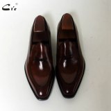 square toe bow tie brown boat  shoe hand-painted calf leather men shoe handmade can change color breathable men's loafer 171