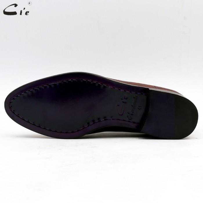 round toe laser patina brown calf leather bespoke leather men shoe handmade calf leather bottom breathable men's loafer
