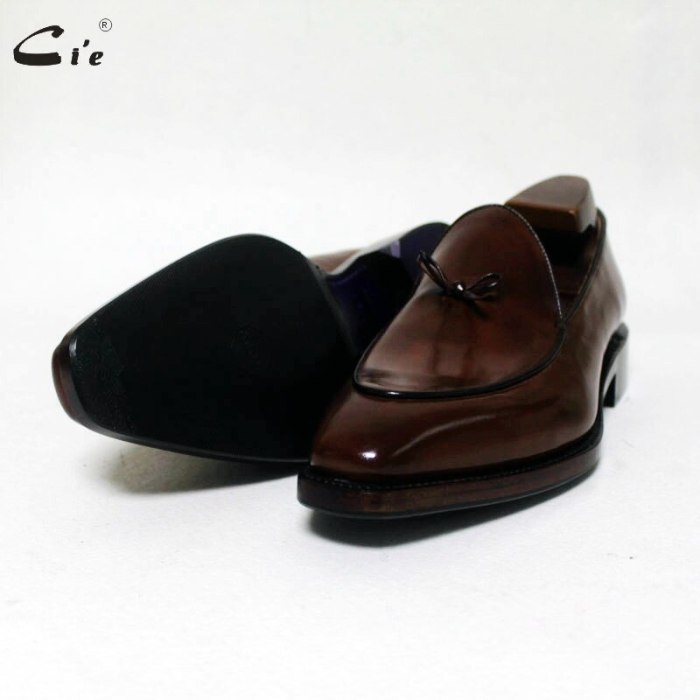 square toe bow tie brown boat  shoe hand-painted calf leather men shoe handmade can change color breathable men's loafer 171
