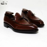 square toe bow tie brown boat  shoe hand-painted calf leather men shoe handmade can change color breathable men's loafer 171