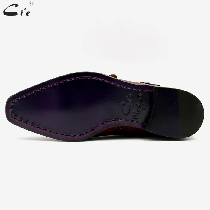 square toe patina hand-painted calf leather bespoke leather men shoe handmade calf leather breathable men's boat