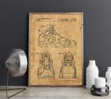 Sneakers patent for Nike Air Jordan lover,Shoes  wall art , posters, room decor,vintage print,blueprint, wall Decorations