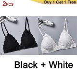 Gumprun French Style Bralette Seamless Deep V Lace Bras for Women Wireless Push Up Bra Thin Soft Underwear Sexy Lingerie