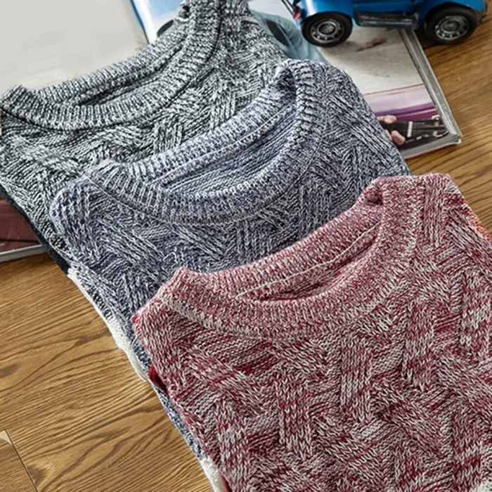 Men's Knitted Sweater Autumn Winter Casual O-Neck Striped Slim Knittwear Mens Sweaters Pullovers Jumper Pull Homme Clothes