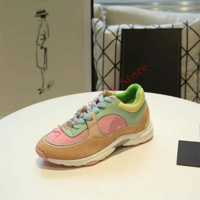 Wholesale New 2019 Brand Designer Women Sneakers Lace Up Suede Leather shoes Mens Fashion Casual Trainers Women shoes