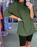 Women fashion casual solid two piece suit including belt New home loose Tops and Shorts suit 2020 Summer Tracksuit Lounge Wear