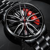 Sports Car Wheel Rim Hub Watches Men Custom Design Sport Car Rim Hub Men Watch Stainless Steel Waterproof Creative Watch