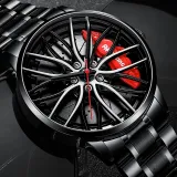 Sports Car Wheel Rim Hub Watches Men Custom Design Sport Car Rim Hub Men Watch Stainless Steel Waterproof Creative Watch