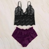 2020 Women Sexy Bra Set Ladies Sexy Lace Comfortable Polyester Sleepwear Underwear Tops Briefs Sets Lenceria Biquini