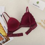 Sexy Seamless Deep V Lace Women Bra Wireless Thin Underwear Sexy Lingerie Lace Bras