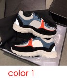 2020 Designer Calfskin Reflective Sneaker Women Black Platform Shoes Men Vintage Basketball Sneaker Real Leather Trainers with