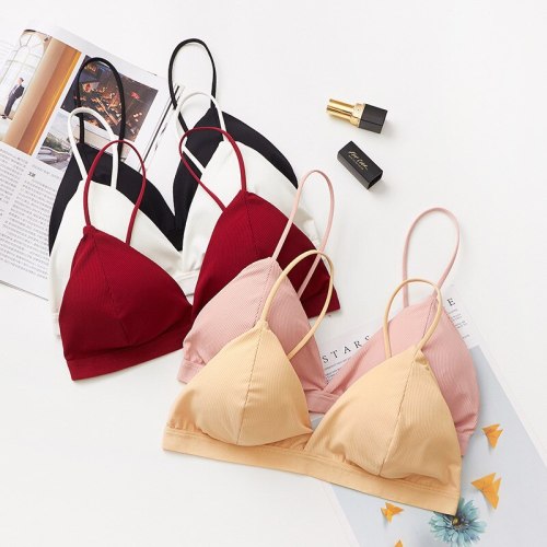 GUMPRUN Seamless Soft Bras for Women Thin Strap Wireless Push Up Bra Backless Comfort Underwear Bralette Sexy Lingerie