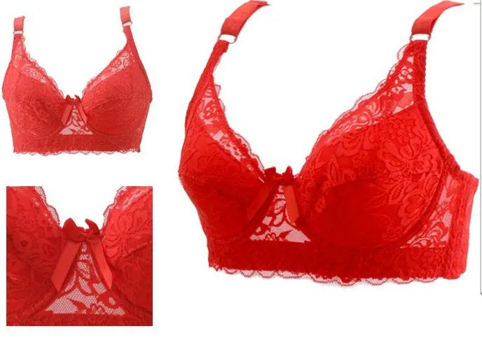 Plus size Foreign Trade Ultra-thin Lace Sexy Thin Cotton Cup Plump Big Push Up Bra  Bralette Encaje Sexy Bra modis lingerie