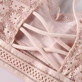 Women Lace Bra Sets Seamless Underwear Backless Vest Sexy Panties Padded Bralette Lingerie Ultrathin Briefs Female Intimates #F