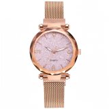 Rose Gold Women Watch 2020 Top Brand Luxury Magnetic Starry Sky Lady Wrist Watch Mesh Female Clock