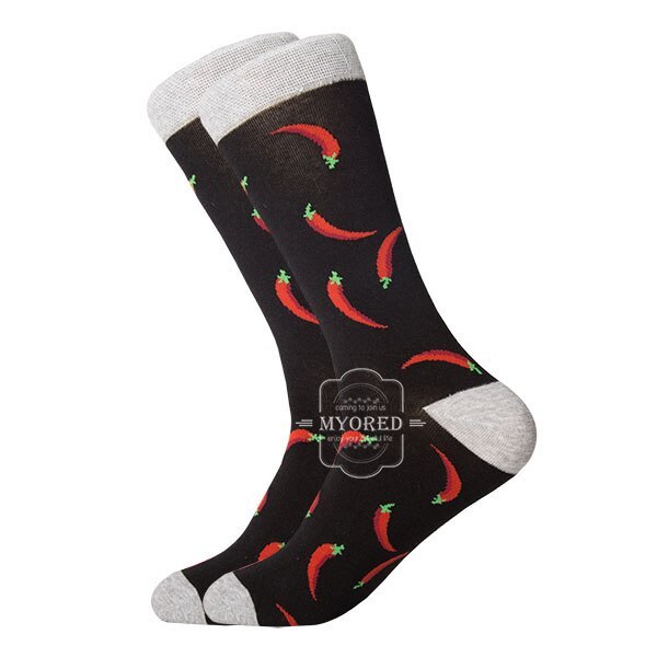 MYORED 2019 date men dress color comfortable pair roller skateboard for causal reason funny wedding socks socks shark geometry