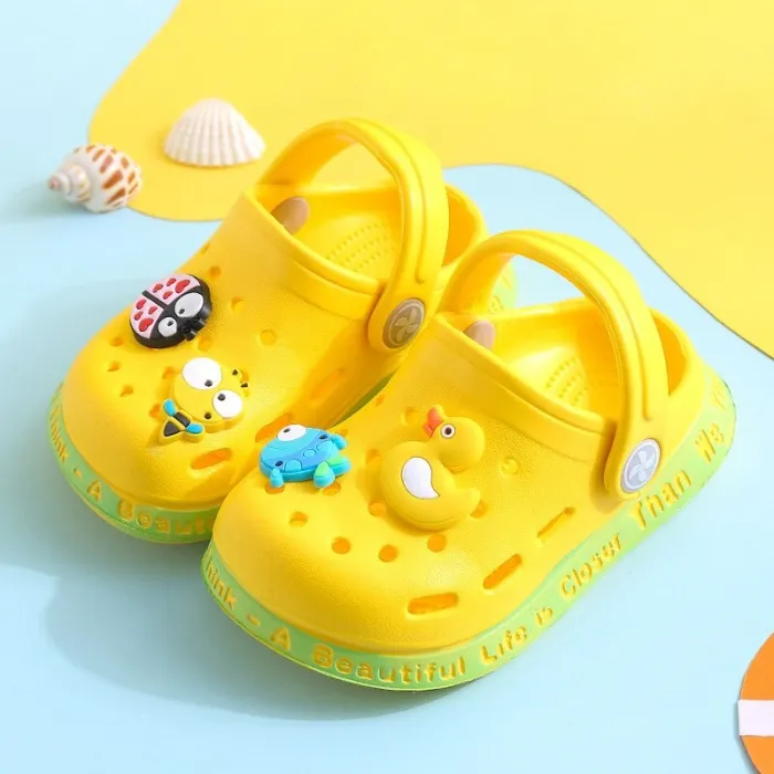 kids Mules & Clogs summer baby boys girls Cartoon sandals flat heels solid cartoon slippers children's garden shoes